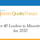 NMQF Announces ’40 Under 40 Leaders in Minority Health’ for 2020